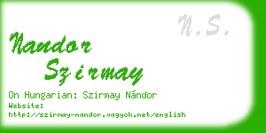 nandor szirmay business card